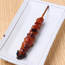 Chicken skin skewer