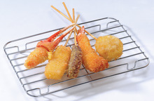 Assorted fried skewers