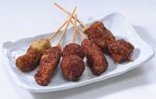 Assorted fried skewers