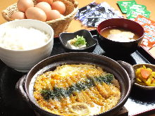 Pork cutlet with egg set meal