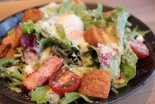 Caesar salad with slow-poached egg