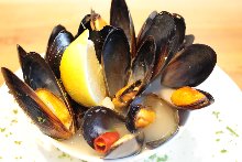 Mussels steamed in wine