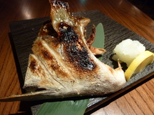 Grilled amberjack collar meat