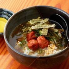 Ume chazuke (plum and rice with tea)