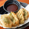 Chicken Tempura Wrapped in Perilla (with Kishu plum pulp sauce)