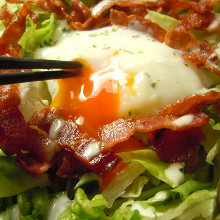 Caesar salad with slow-poached egg