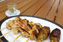 Assorted grilled chicken skewers, 6 kinds