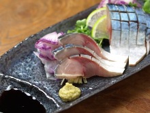 Japanese pickled mackerel sashimi