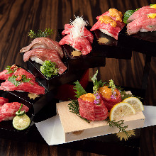 Beef sushi platter