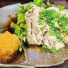 Steamed pork, pork shabu-shabu
