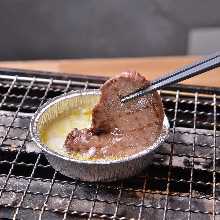 Tongue in cheek (with garlic butter)