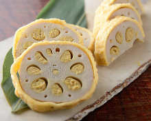 Mustard-stuffed lotus roots