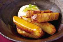 Candied sweet potatoes with ice cream