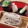 Cold Soba Noodles served on a bamboo strainer with Fresh Wasabi