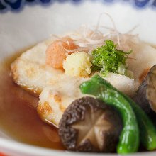 Deep-fried tofu in broth