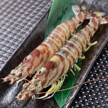 Salted and grilled Japanese tiger prawn