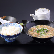 Somen (Wheat noodles) in hot broth