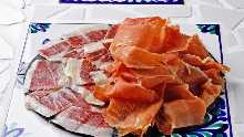 Iberico de Bellota Gyokuro & Japanese Prosciutto & Jamon Serrano(You can compare three types of prosciutto)
