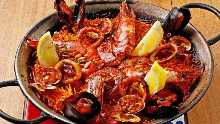 Seafood paella