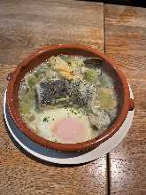 Basque-Style Casserole with Fresh Fish and Clam Broth in Salsa Verde Basque-Style Casserole with Fresh Fish and Clam Broth in Salsa Verde