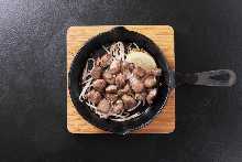 Grilled Chicken Gizzards with Garlic