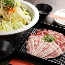 Steamed pork, pork shabu-shabu