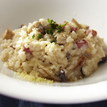 Mushroom and cheese risotto