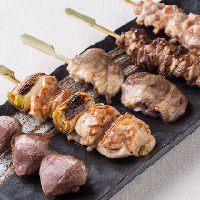 Assorted grilled chicken skewers, 5 kinds