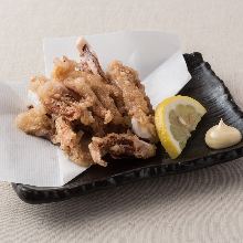 Fried squid legs