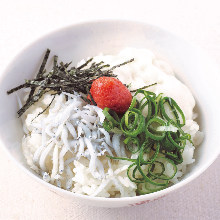 Grated yam over rice