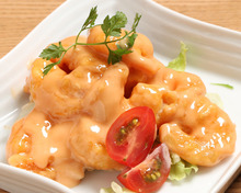 Stir-fried shrimp with mayonnaise