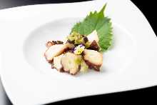 ぶつ切りタコの茎わさび和え