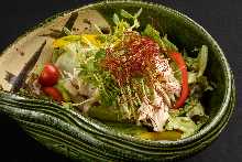 Korean-style salad with chicken breast
