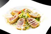 Rare tuna cutlet