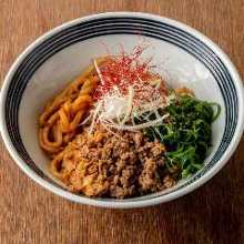 Chinese noodles mixed with Chinese sesame paste and chili oil