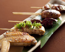 Assorted grilled chicken skewers, 5 kinds