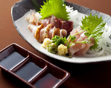 Assorted chicken sashimi, 3 kinds