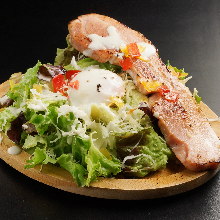 Caesar salad with slow-poached egg