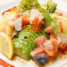 Avocado and seafood salad