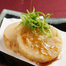 Fried winter root vegetables