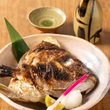 Grilled fish head