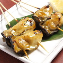 Grilled oyster skewers (salt)