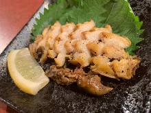 Grilled abalone with butter