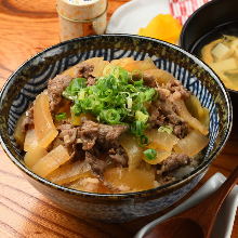 Beef rice bowl set meal