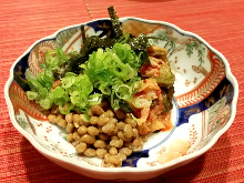 Natto with kimchi