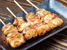 Grilled chicken thigh skewer