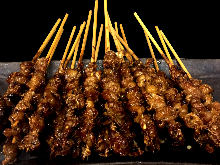 Chicken skin skewer