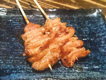 Chicken skin skewer