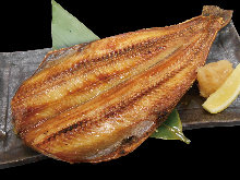 Salted and grilled Atka mackerel