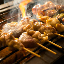 Assorted grilled chicken skewers, 5 kinds